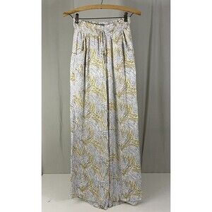 Paper Crane Flowy Floral Pants Gray Yellow Women’s Size XS